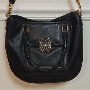 Tory Burch Black Shoulder Bag with Gold Details